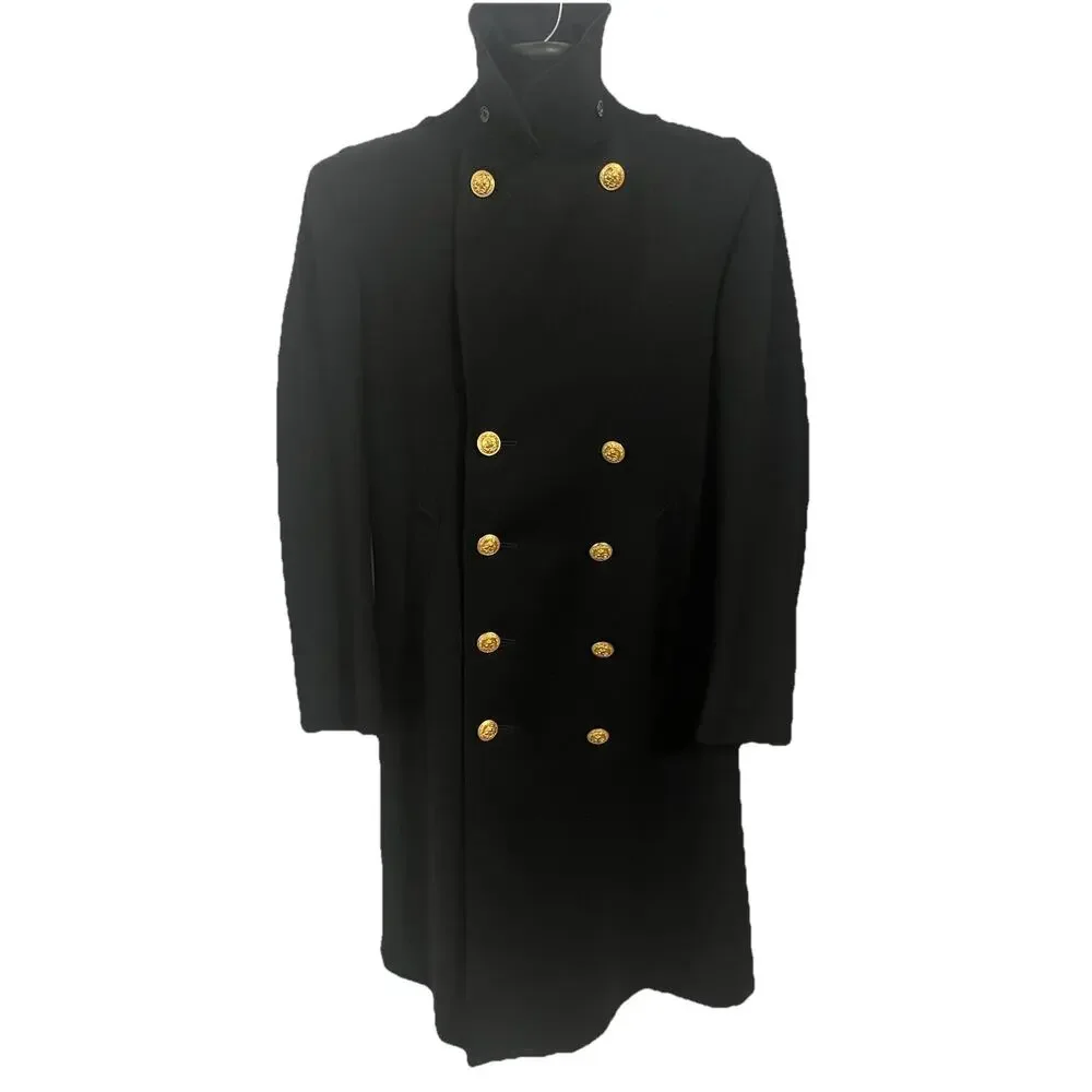 VTG U.S. Naval Navy Officers Bridge Peacoat Long Double Breasted Eagle Military